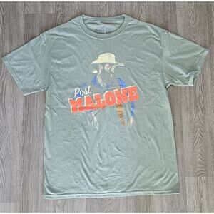 Post Malone Posty Music T Shirt Unisex Medium Sage Green NWOT